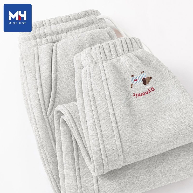 唐狮集团MH裤子女2025新款时尚潮牌高腰显瘦灰色束脚裤小个子卫裤