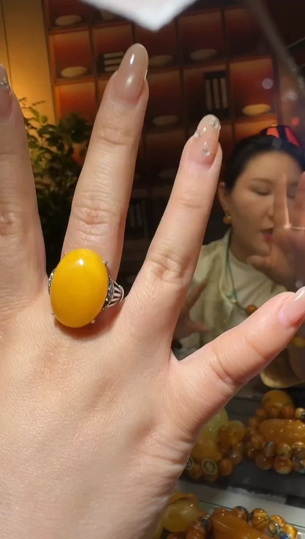 蜜蜡颈饰银S925镶嵌4562天然蜜蜡珠宝奇石全都保真