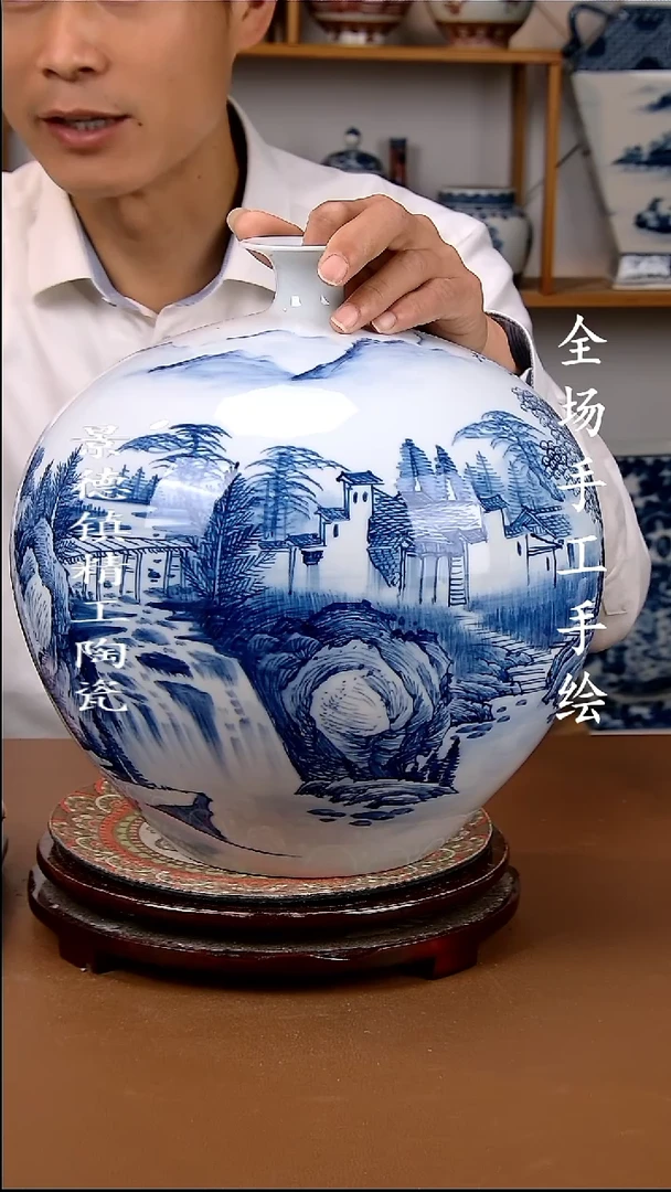 瓶景德镇手工手绘陶瓷摆件32