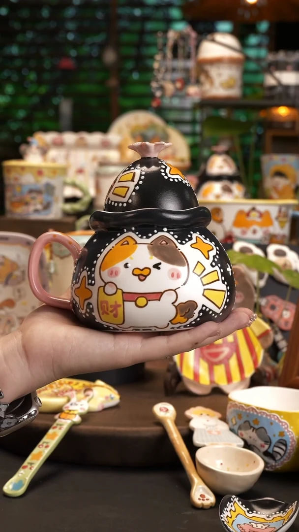 凉**鱼【原创设计】景德镇手绘陶瓷