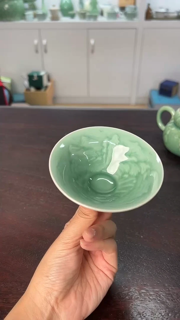 龙泉云间青瓷小米茶器