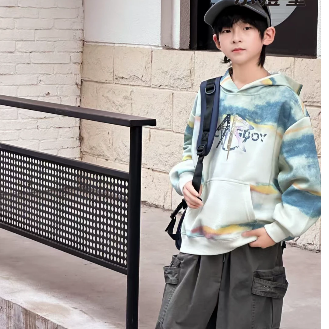 【小哥童装秋季新品上新中大童新款卫衣连帽休闲套头卫衣X71570