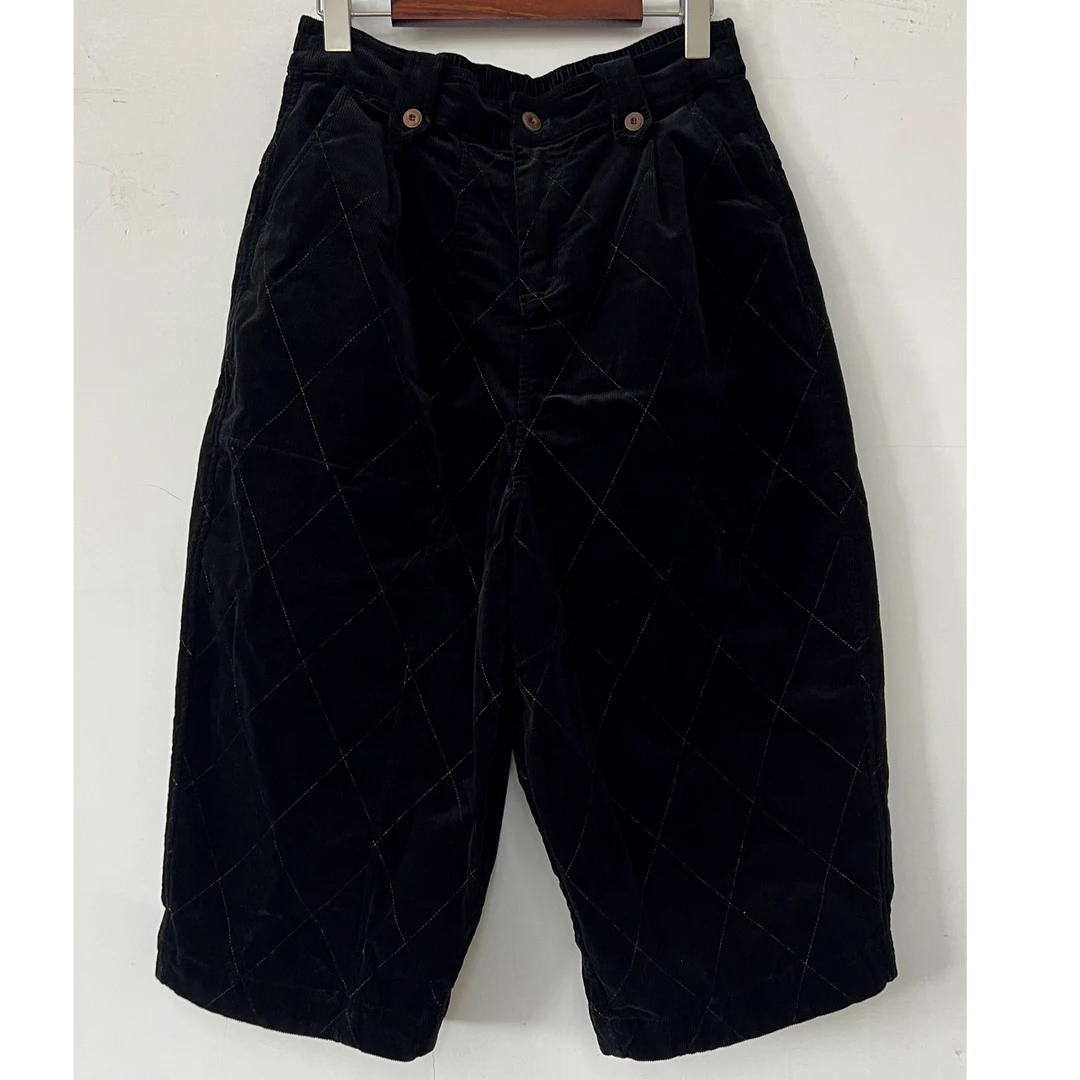 衣秋白351058秋冬加厚双层压线灯芯绒七分裤子