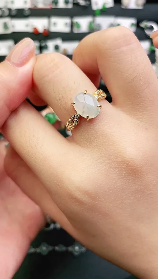 银S925镶嵌戒指翡翠0