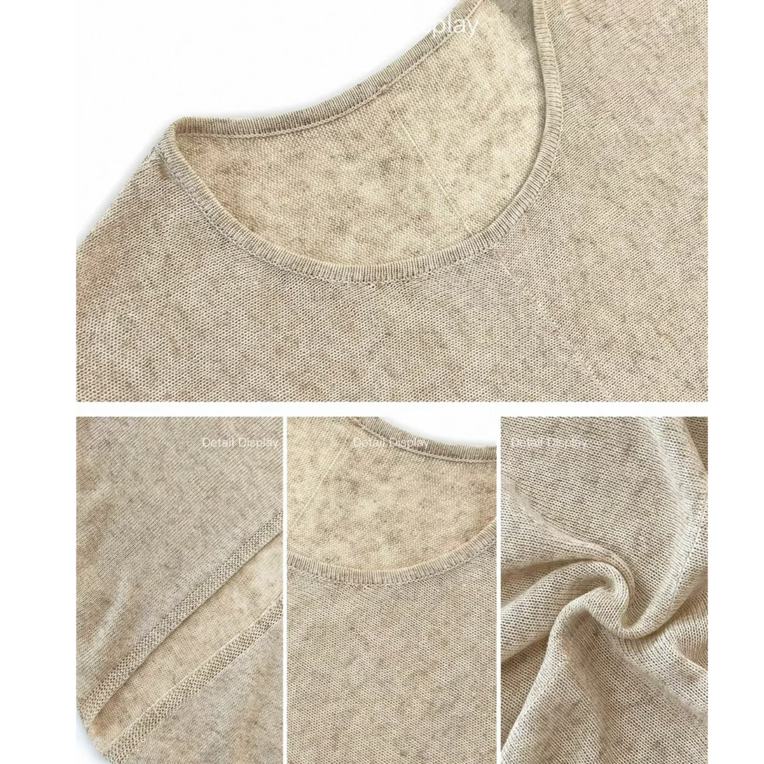 S嘉沐 法式亚麻‘斗篷‘上衣慵懒风宽松显瘦针织罩衫