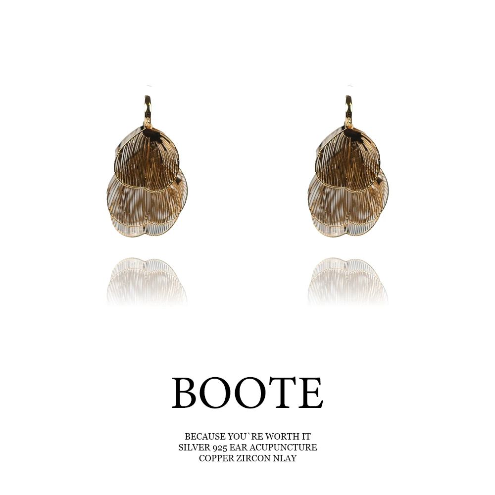 铜合金耳饰 Boote高定系列【秋风落叶】轻奢新中式时尚耳饰