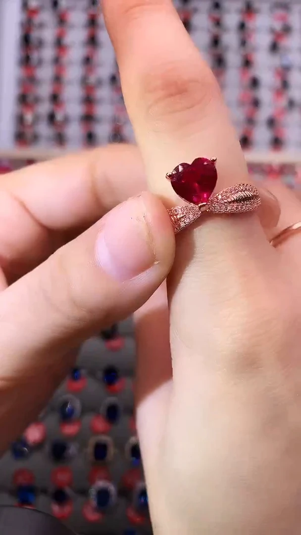 【闪购商品】红宝石戒指银S925镶嵌1111