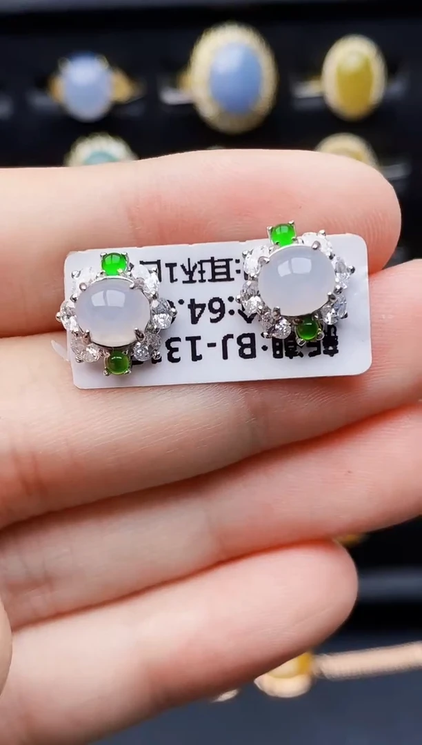 银S925镶嵌戒指翡翠6096