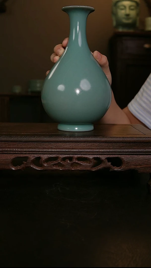 摆件原产地原矿仿古釉手工玉壶春