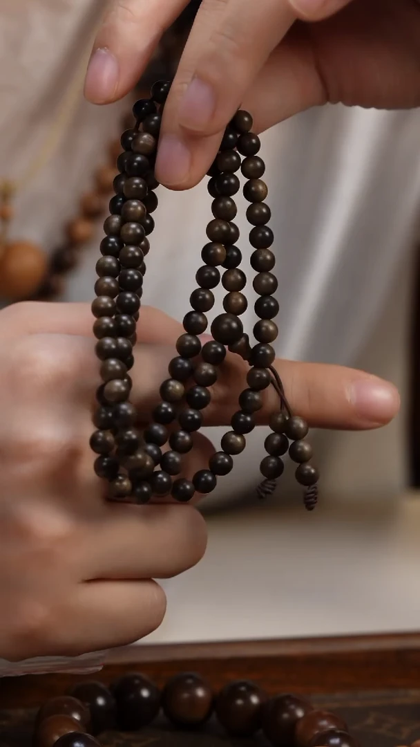 檀香木手串/手链呆*子栀子花香阴沉老山檀香0.6圆珠多圈108颗