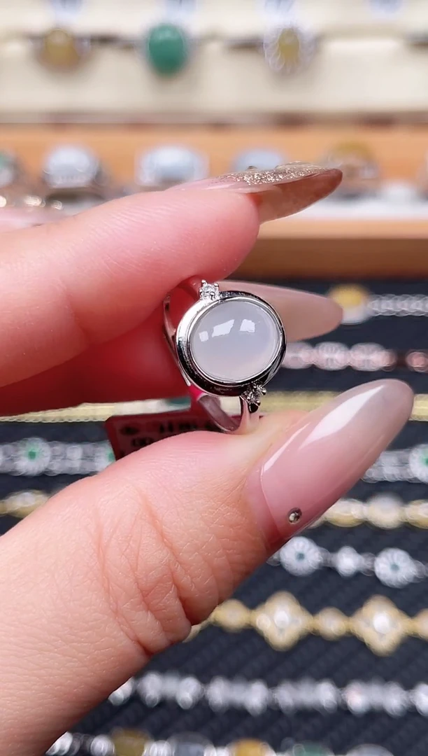 【闪购商品】翡翠戒指银S925镶嵌戒指21