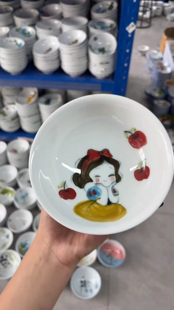 瓷片景德镇陶瓷食品级手绘釉中彩-壮壮碗