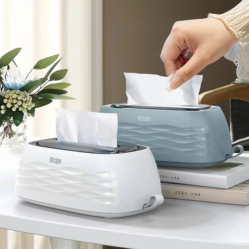新款桌面壁挂弹簧纸巾盒家用客厅餐厅卧室抽纸盒时尚挂墙纸抽收纳