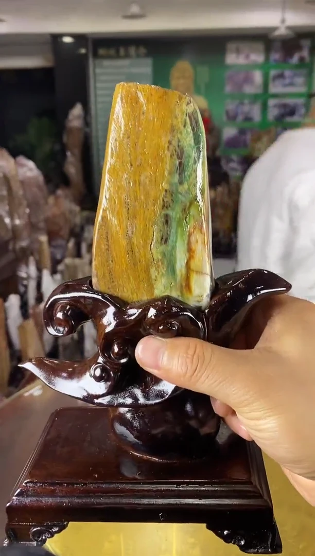 未镶嵌珠宝奇石硅化玉缅甸天然树化玉摆件