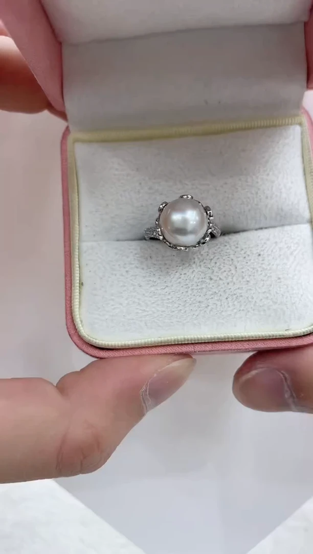 【闪购商品】海水珍珠戒指银S925镶嵌海水珍珠戒指