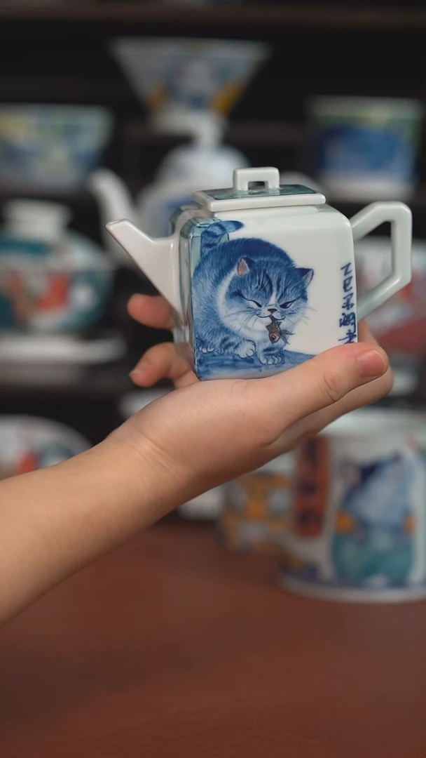 老师作品墨渊四方壶（微瑕价格）