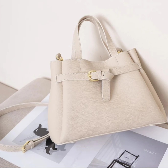 【云云甄选】KLL-66051-奶昔白单肩包手工小众肩包单根韩版百搭夹层