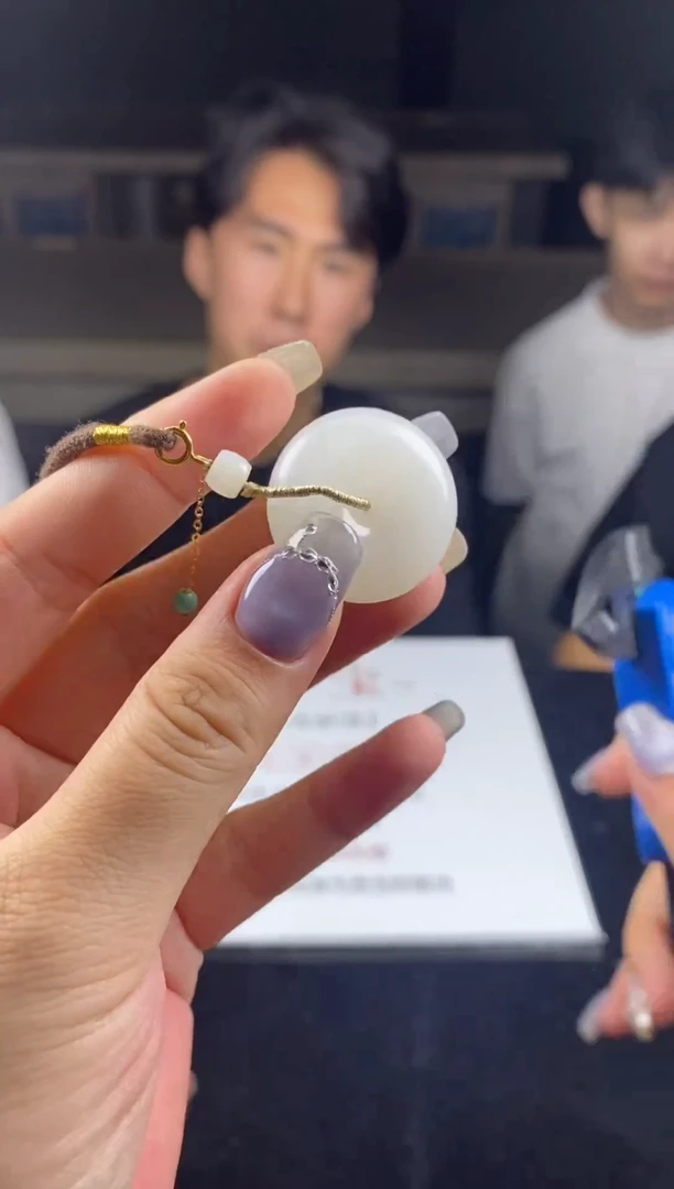 和田玉18K金镶嵌项链项链-X2779