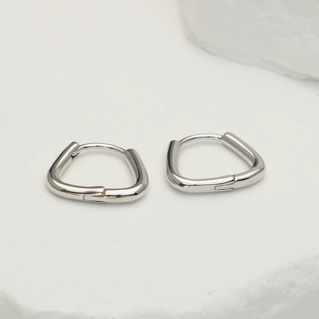 时尚百搭个性ins韩版光面素圈极简冷淡风耳环耳饰饰品 925银针欧