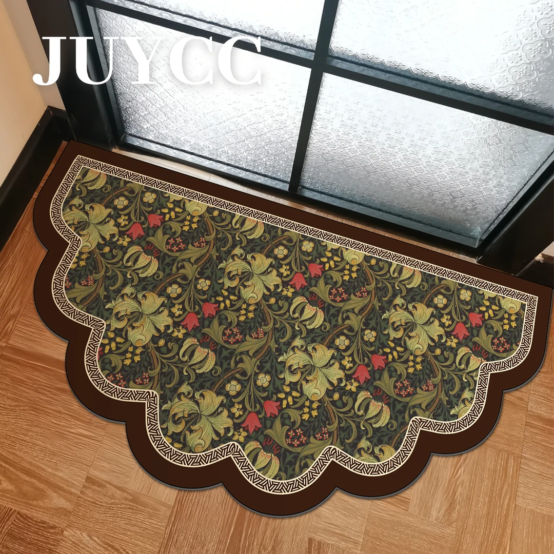 美式复古浴室地垫半圆硅藻泥吸水垫厕所脚垫卫生间门口防滑高级感