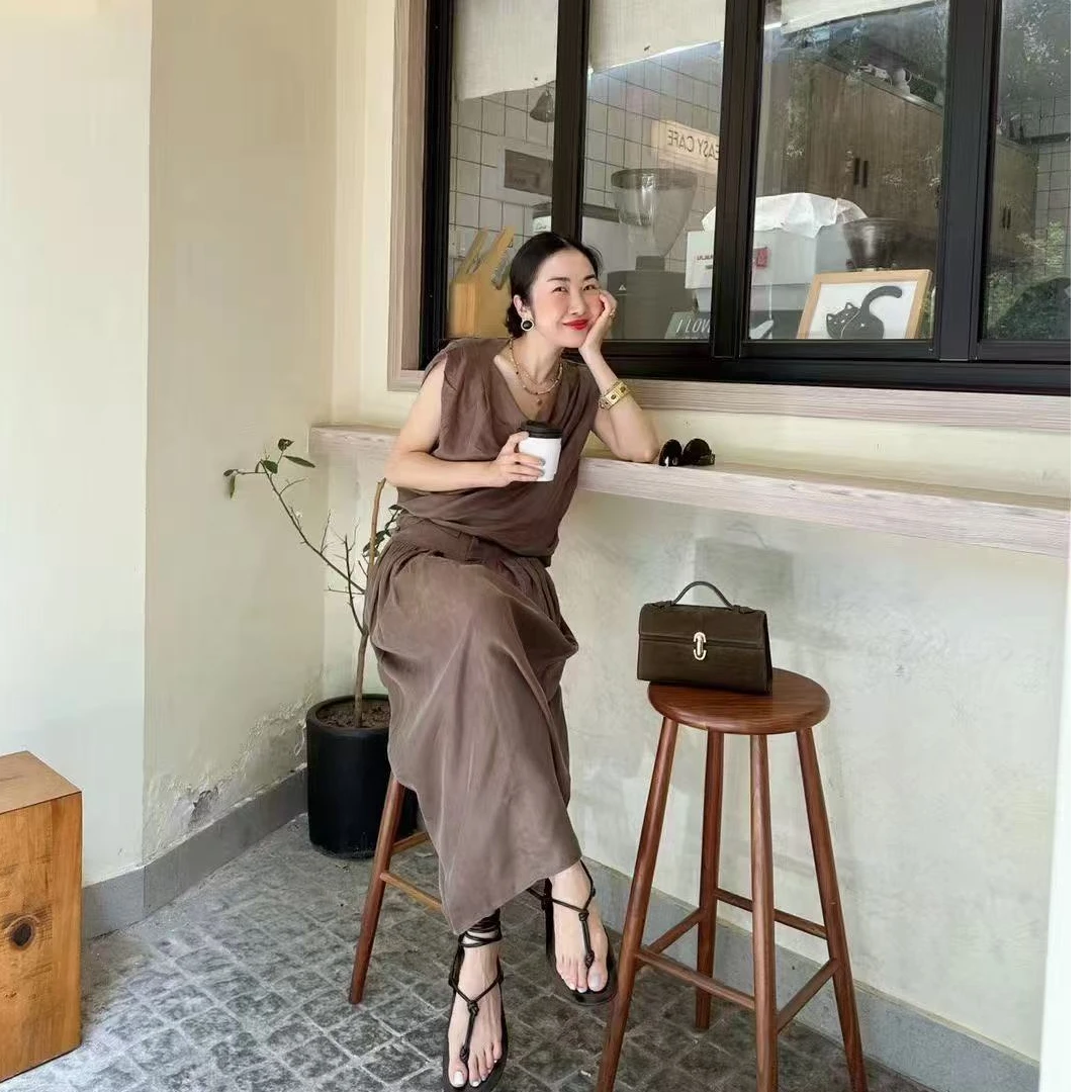 YOEYYOU翻边打褶半裙YSSS320699(惠）