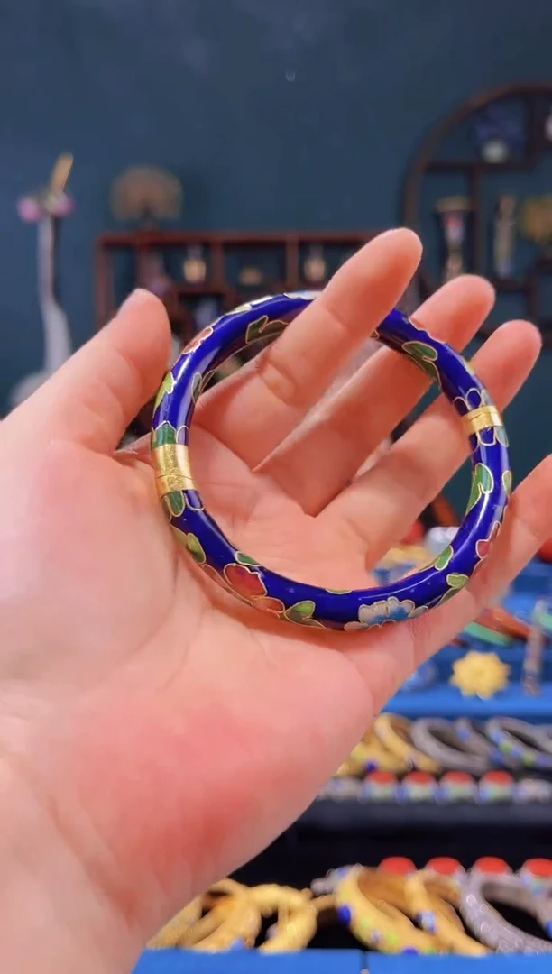 【闪购商品】非遗绝技 景泰蓝银蓝手镯 宝蓝