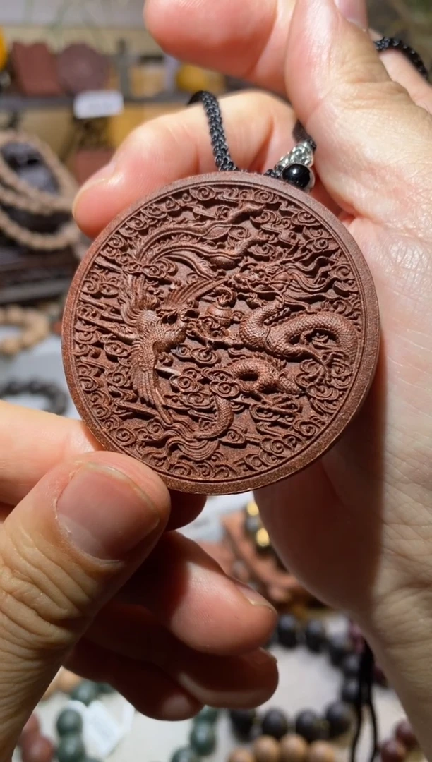 【闪购商品】泥塑花蕊夫人香方合香牌-龙凤呈祥