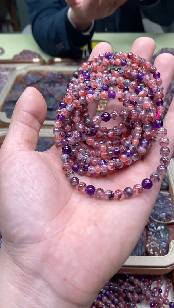 未镶嵌手串水晶超七手串  多样性发一