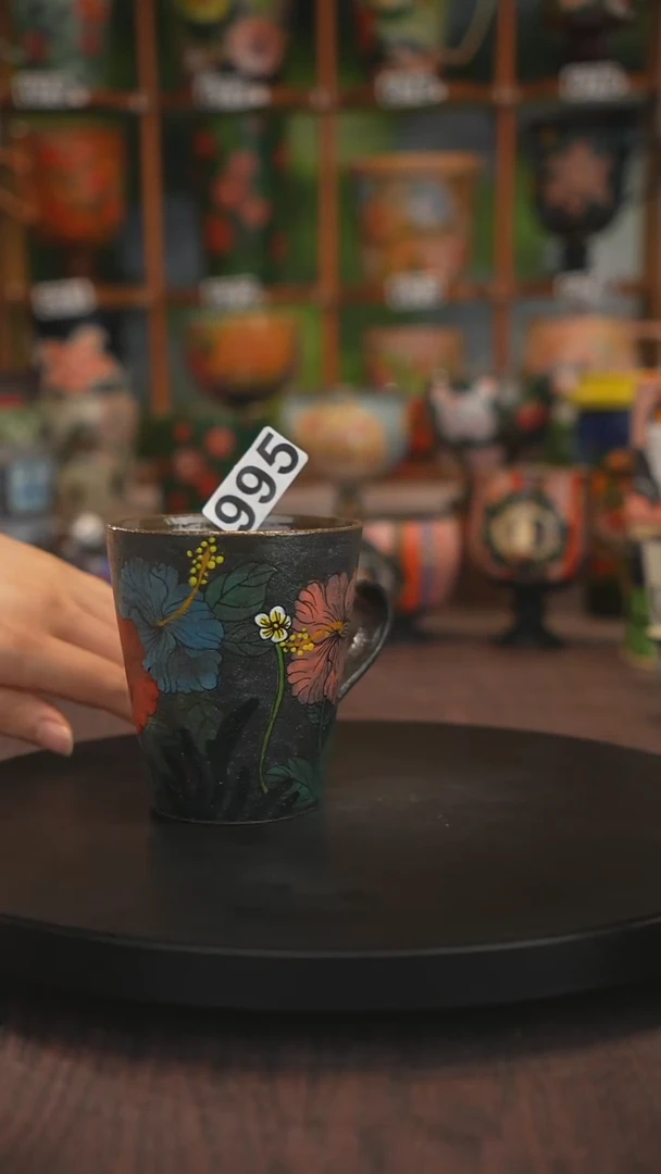 紫砂油画手绘釉下彩995