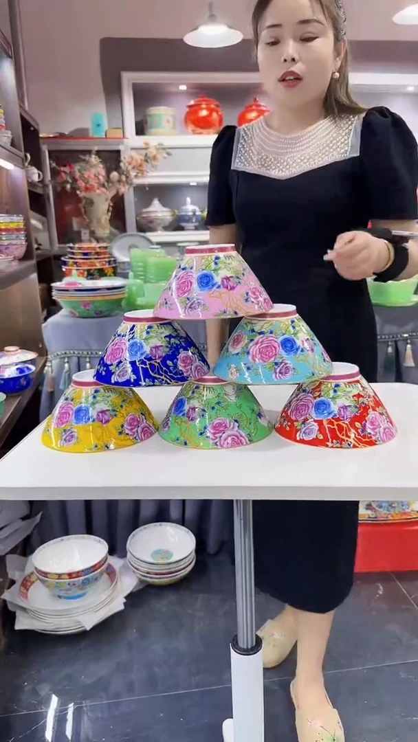 瓷片6英寸斗笠面碗6个景德镇陶瓷