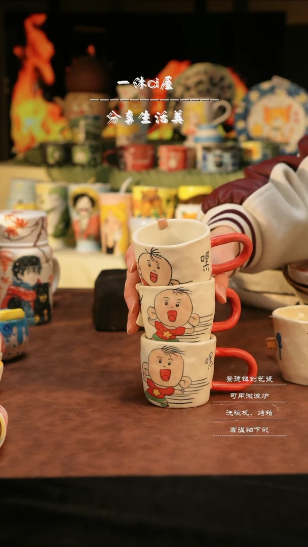 【闪购商品】摆件亲工手绘陶瓷-