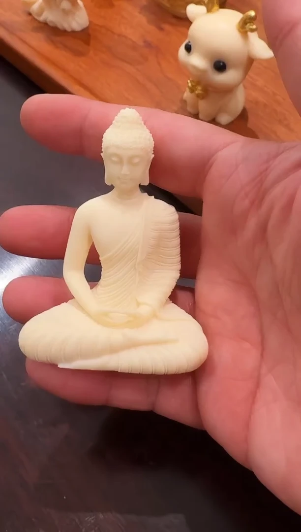 泥塑象牙果 小佛佛 摆件