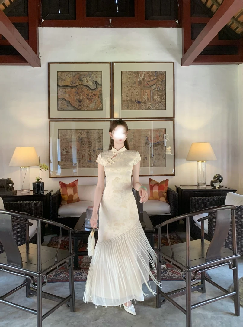 新中式国风贵气千金旗袍连衣裙女2025新款夏季气质设计感减龄长裙