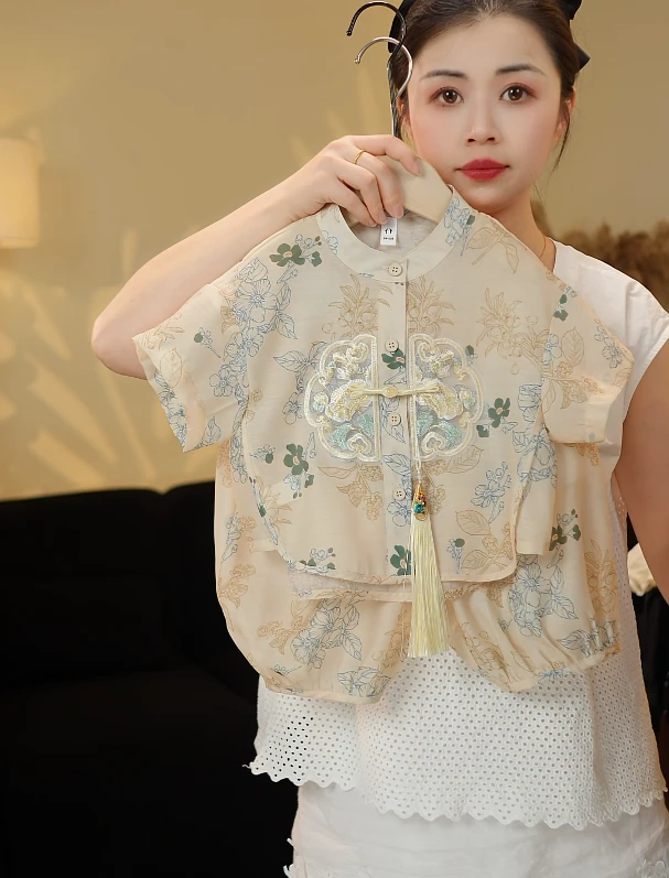 【JD】夏季2025儿童新款潮流新中式古风汉服薄款套装59191
