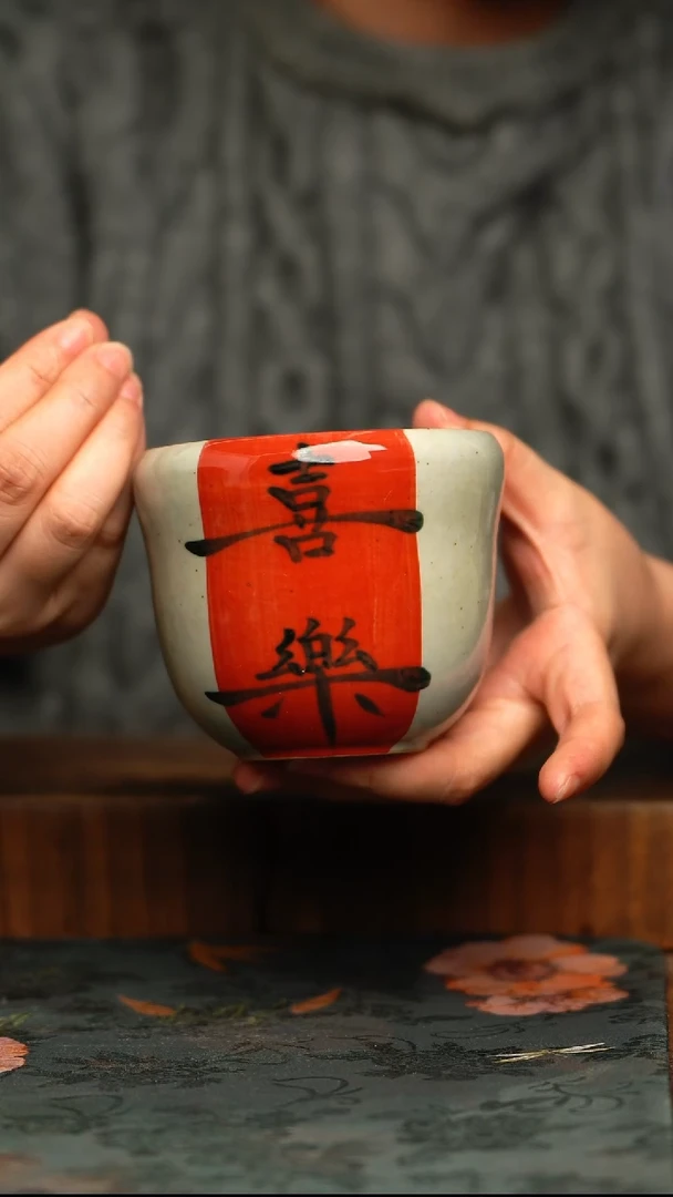 杯釉下彩手工手绘同款陶器