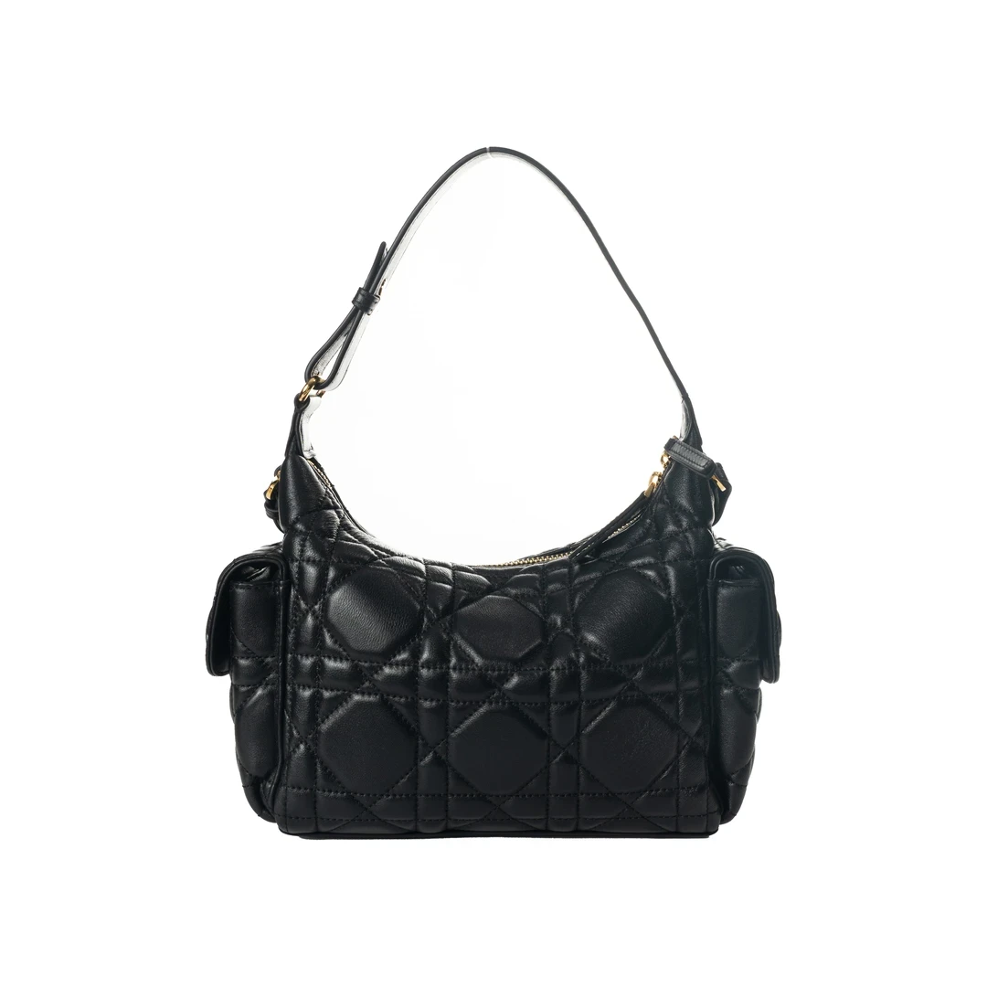 WANWAN 拉链文艺风单根手工单肩包便携式耐磨手提女包RO6724-黑色