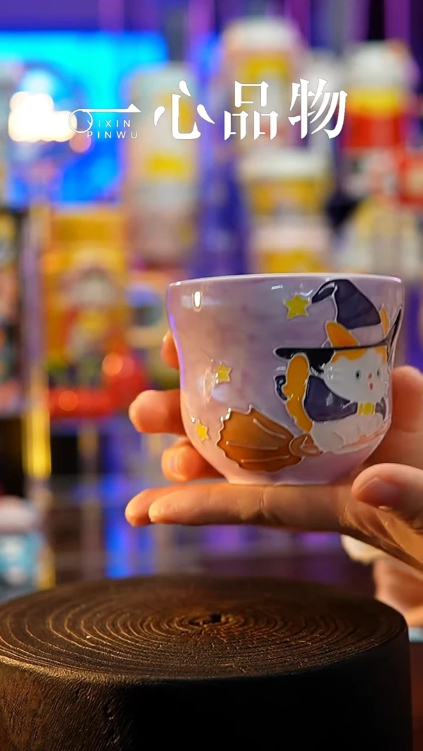 杯子瓷102-1景德镇手工手绘杯子摆件