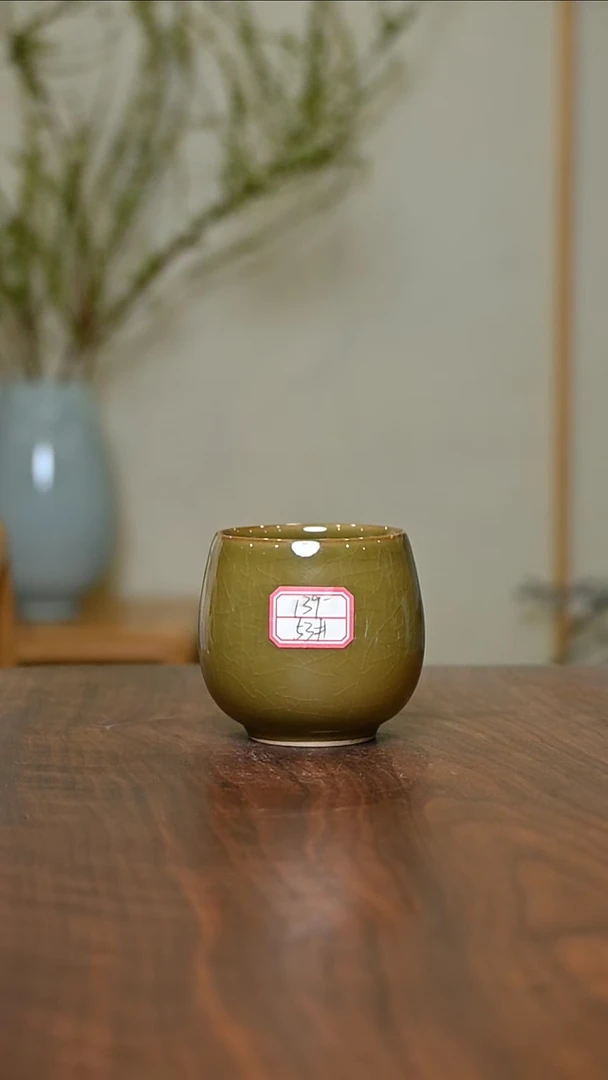 53#暖心杯 矿石釉 微瑕 朱家汝窑款