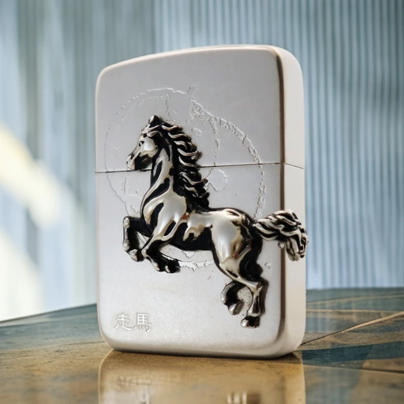 ZIPPO/之宝打火机 1941复刻走马镀镍韩版ZBT-1-43b 刀耕火种 HBJ1