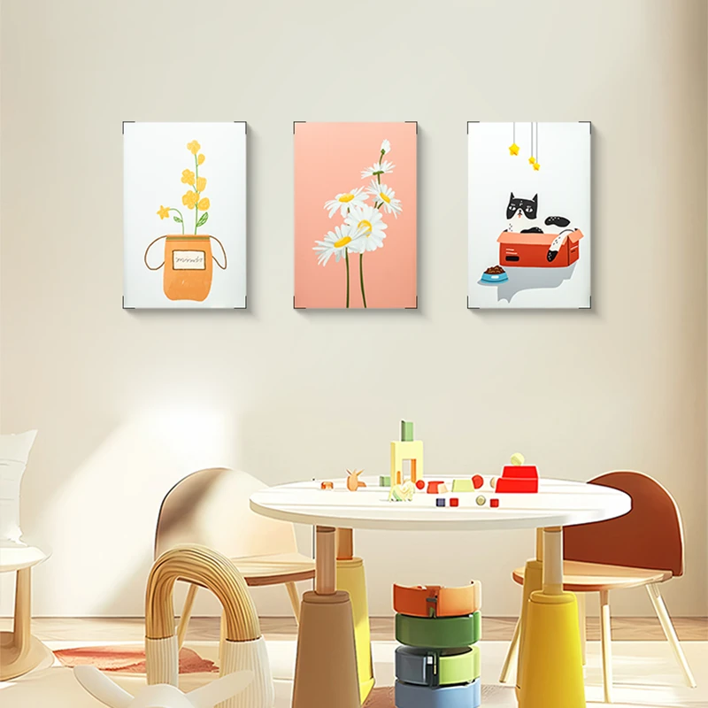 北欧风格客厅三联装饰画现代简约餐厅卧室沙发背景墙挂画花4060