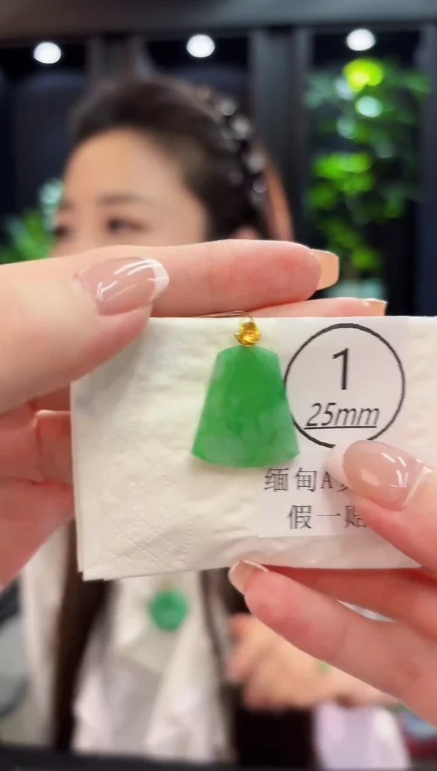 颈饰18K金镶嵌翡翠 缅料A货/支持复检/一件