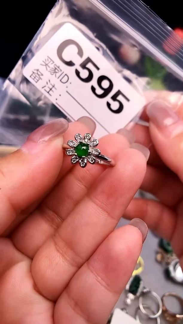 吊坠(不含链)银S925镶嵌翡翠1