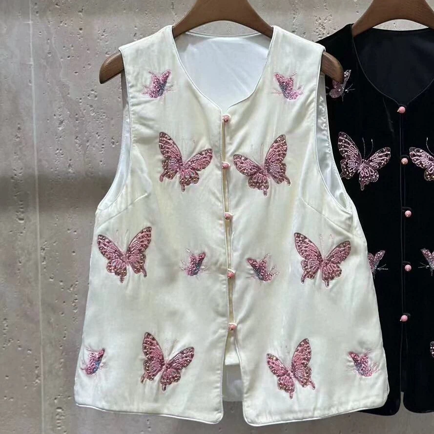 国风真丝丝绒马甲女------  微瑕品！！！     NO退NO换！