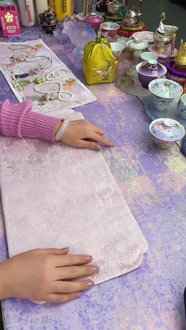 45鎏金茶席  粉色