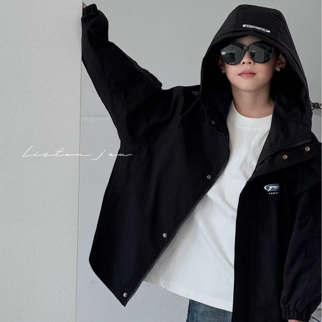 KIKIAND春季百搭外套连帽冲锋衣男士普通外套拉链衫立领开衫33105