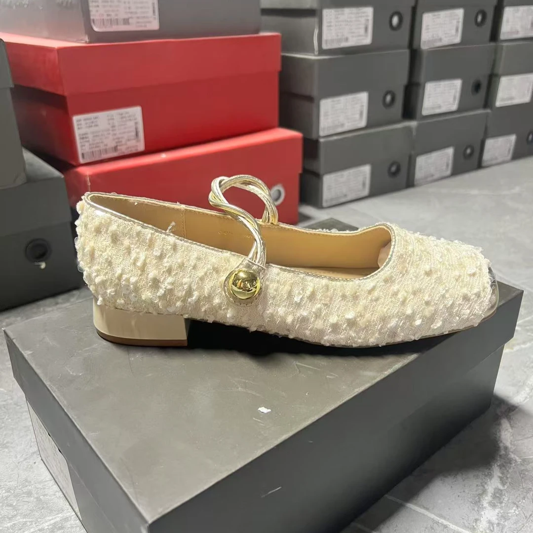 (2801-1)春秋新款浅口涤纶珠片女单鞋（倩）