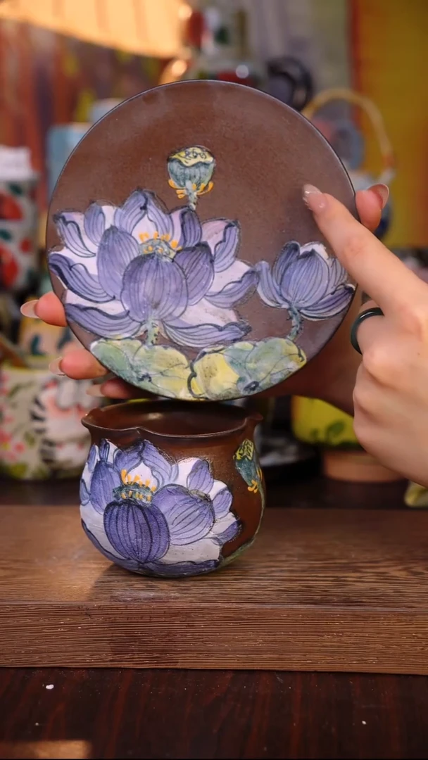 杯子陶泥垚手作 景德镇手工手绘陶瓷器物