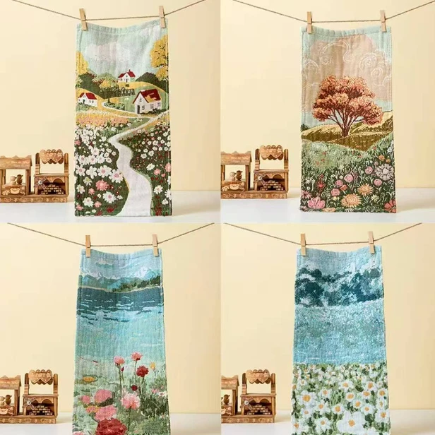 【拍一发四】田园风纯棉纱布毛巾[25*50cm]