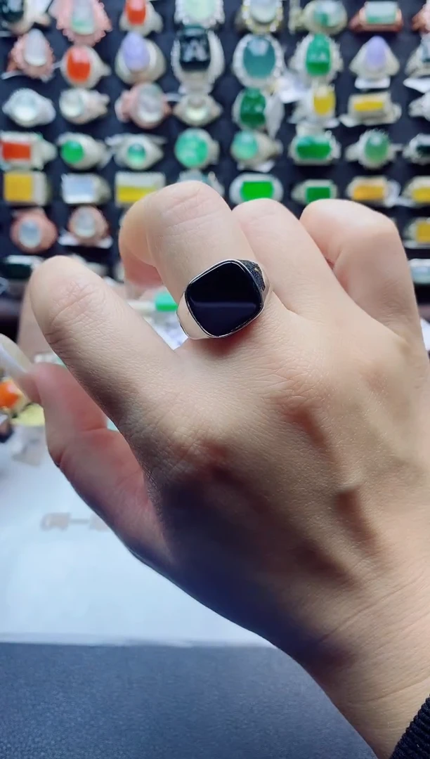 未镶嵌戒指翡翠风**月天然翡翠A货男戒