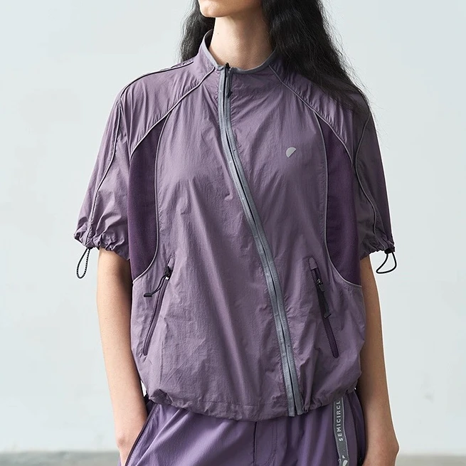 PTSJ-山系户外网眼撞色拼接轻量短袖开衫外套